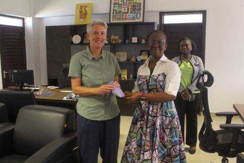 Lydia Bigley with international office staff at University of Ghana